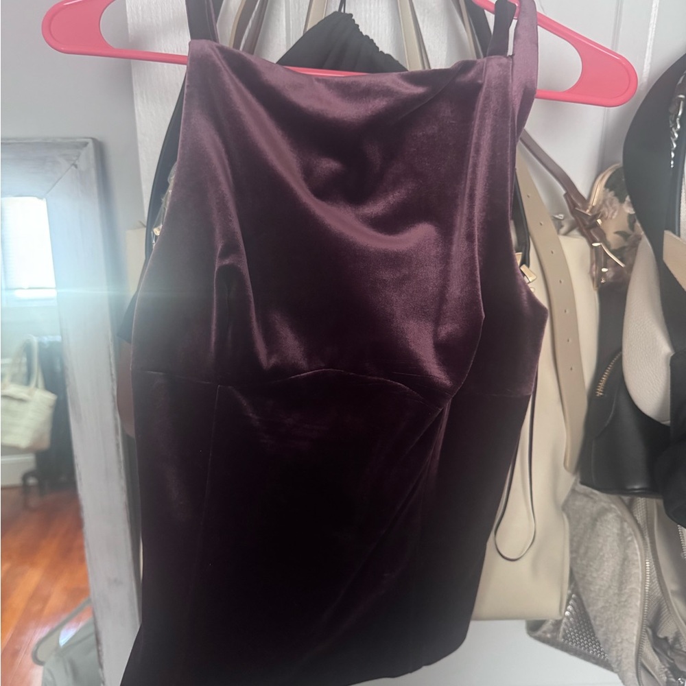 Zara Velvet Tank Top in Deep Purple